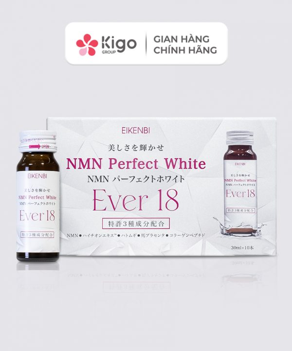 Nước Uống NMN Siêu Kích Trắng - NMN Perfect White Ever 18 [Hộp 10 chai x 30ml]